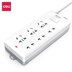 得力18169-03插座_3+3_3米_PVC袋装(白)(只)