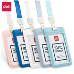 得力64821时尚办公注塑证件卡(深蓝)(单个OPP袋/个)